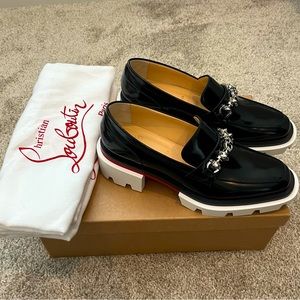 Christian Louboutin Maxiswing Black Patent Women’s Loafer Sz Eur 39/US 8.5